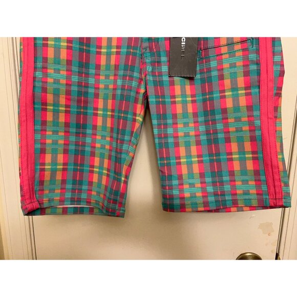 Decibel Mens Golf Shorts Clown core Plaid 32/Outside - Picture 3 of 13